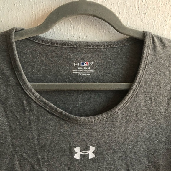 Under Armour T Colorado Rockies Baseball Scoop Neck Tee MLB Grey Purple Sz M EUC - Picture 6 of 10